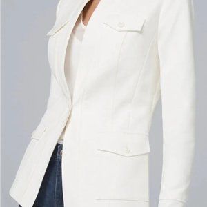 WHBM Stretch Safari Jacket NWT Ecru White 6 Blazer